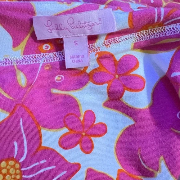 Lilly Pulitzer Pink and White Floral Long Sleeve MIDI Dress Small Quiet Luxury - Picture 4 of 5